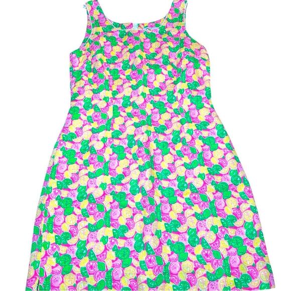 Lilly Pullizer size 6 Late 90,s colorful sheath dress with lemon/lime motif VTG - Picture 2 of 8